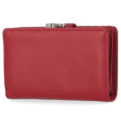Giani Bernini Softy Pebbled Leather Framed Wallet Red Silver abb15 shr lr90