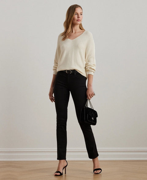Lauren Ralph Lauren Women's Off White Rib-Knit Dolman-Sleeve Sweater | Lauren Ralph Lauren In Lebanon