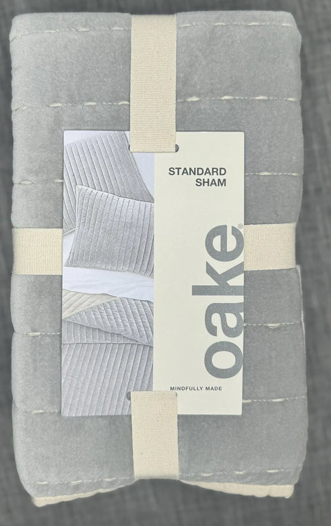 Oake Velvet Sham, Standard, Created Grey Standard Sham ABT43shr (BT1)