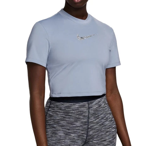 Nike Women's Gray Pro Dri-Fit Short-Sleeve Training Crop Top | Nike In Lebanon