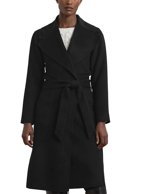 Lauren Ralph Lauren Women's Black Double Faced Wool Blend Wrap Coat | Lauren Ralph Lauren In Lebanon