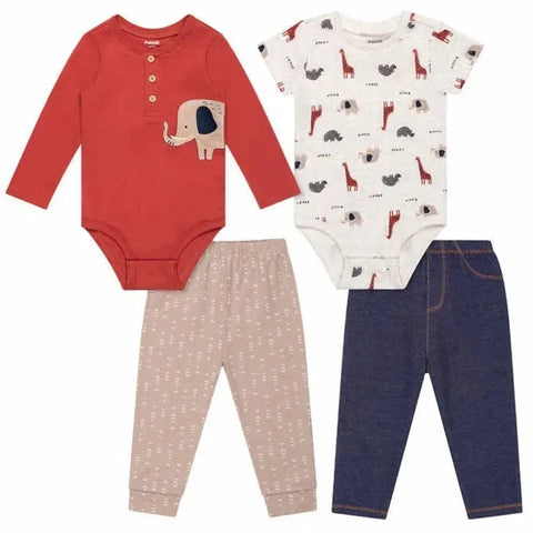 Pekkle Baby Boy's Safari Animal Print 4_piece Layette Set |Pekkle In Lebanon