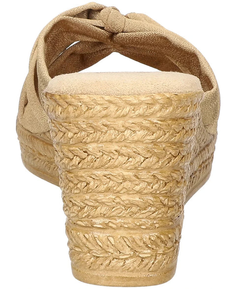 Easy Street Women's Beige Ghita Slip-On Wedge Sandals | Easy Street In Lebanon