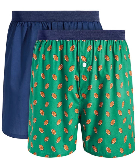 Club Room Men's  Navy Green 2pk. Football Boxer Shorts |  Club Room  In Lebanon