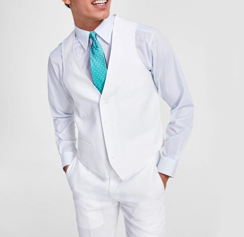 Bar III Men's White Slim-Fit Linen Suit Vest |Bar III In Lebanon