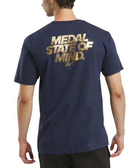 Reebok Men's Navy Medal State of Mind Graphic Regular-Fit T-Shirt | Reebok In Lebanon
