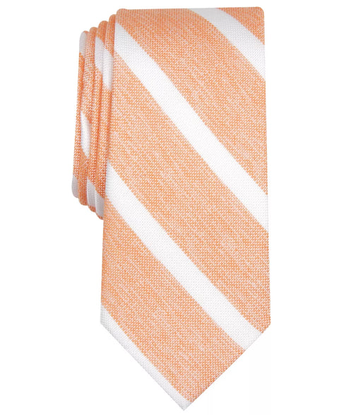 Bar III Mens Lovett Stripe Skinny Tie Orange OS ABL119 SHR