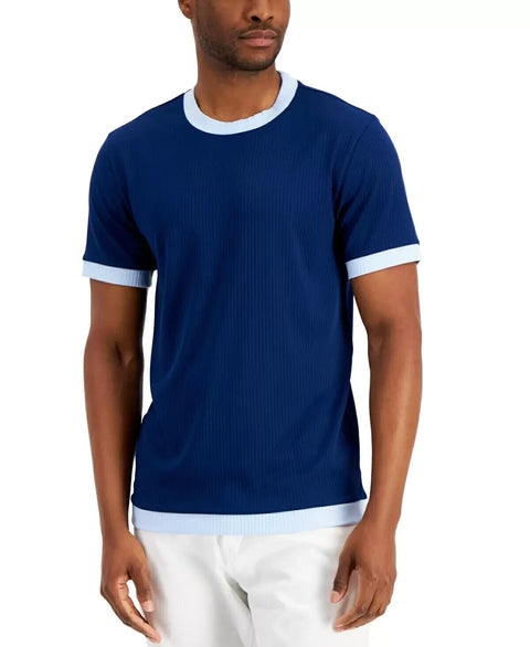 Alfani Men's Navy Blue T-Shirt ABF689 shr(ah17)