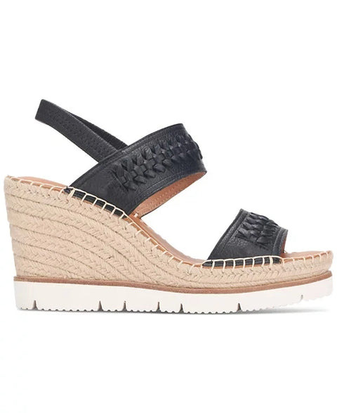 Gentle Souls Women's Black Elyssa Two-Band Braid Sandals | Gentle Souls In Lebanon