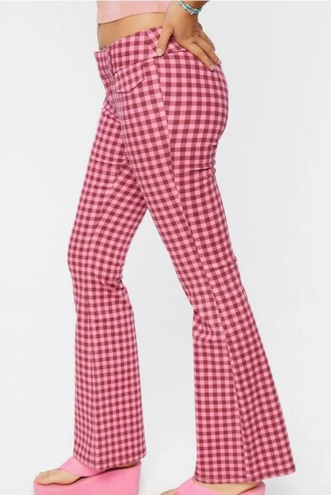 Forever 21 Women's Pink Checkered Pant | Forever 21 In Lebanon