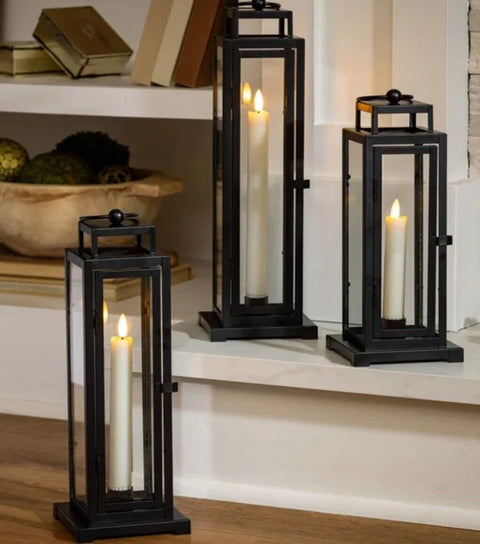 Evergreen Black LED Tapered Candle Tower Lantern 3 Count |Evergreen In Lebanon