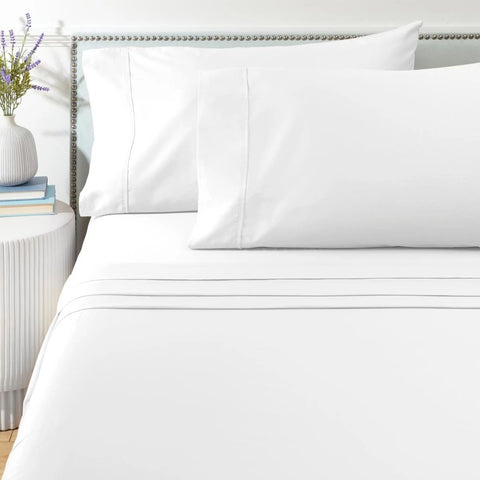 BeautyRest White King Liquid Cotton 400-Thread Count 4 Pcs Bed Sheet Set | BeautyRest In Lebanon