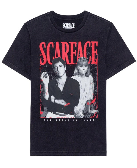 Hybrid  Men's Black Scarface Wash Tee T-Shirt | Hybrid  in Lebanon