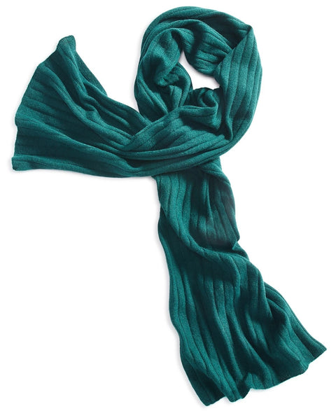 Charter Club Women's Green Ribbed 100% Cashmere Scarf| Charter Club In Lebanon