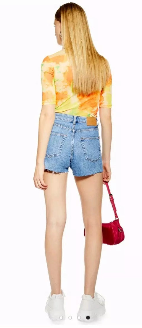 Topshop Women's Blue Short ANF1169