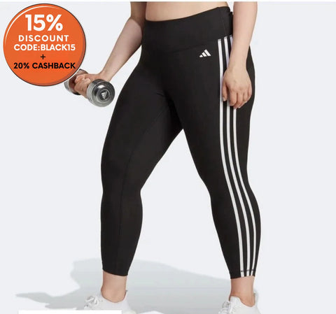 Adidas Women's Black Train Essentials 3-Stripes High-Waisted Legging  | Adidas  In Lebanon