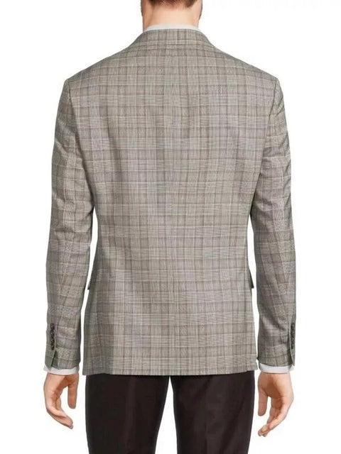 Tallia Men's Gray Checkered Slim Fit Wool Blend Blazer| Tallia In Lebanon
