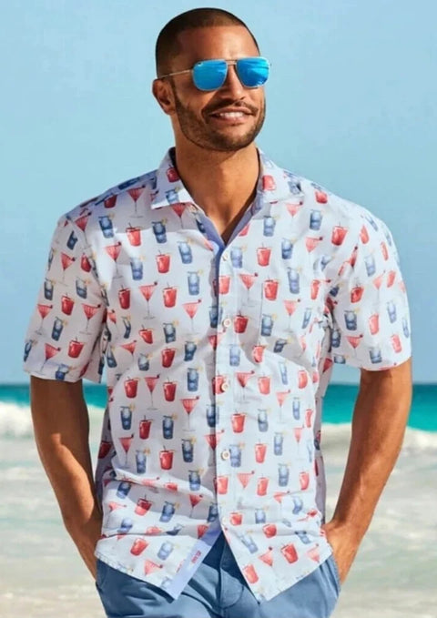 Tommy Bahama Men's Blue Cocktail Printed Shirt | Tommy Bahama In Lebanon
