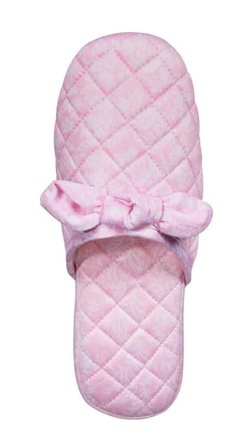 Charter Club Women's Pink Gingham-Print Bow-Top Slippers | Charter Club In Lebanon