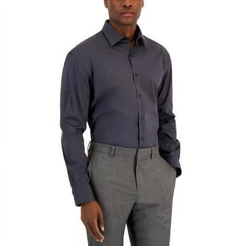 Alfani Men's Dark Grey Regular Fit Stain Resistant Dress Shirt | Alfani In Lebanon