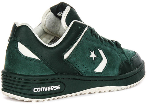 Converse Men's Dark Green Weapon Leather Fresh Skate Sneakers|Converse In Lebanon