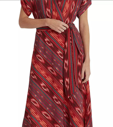 Lauren Ralph Lauren Women's Multicolor Geo-Stripe Belted Crepe Dress | Lauren Ralph LaurenIn Lebanon