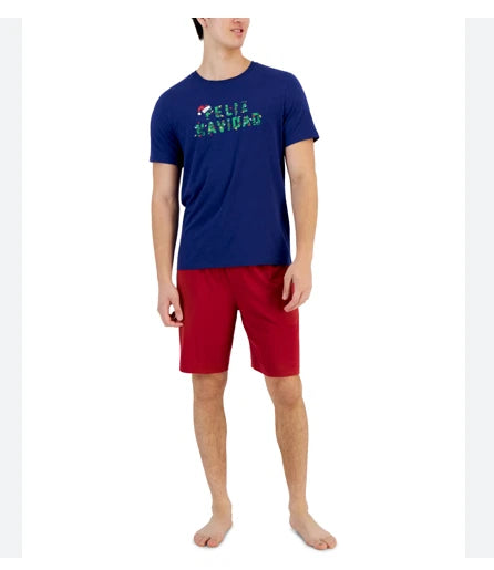 Club Room Men's Navy & Red Christmas Pajama Short Set | Club Room In Lebanon