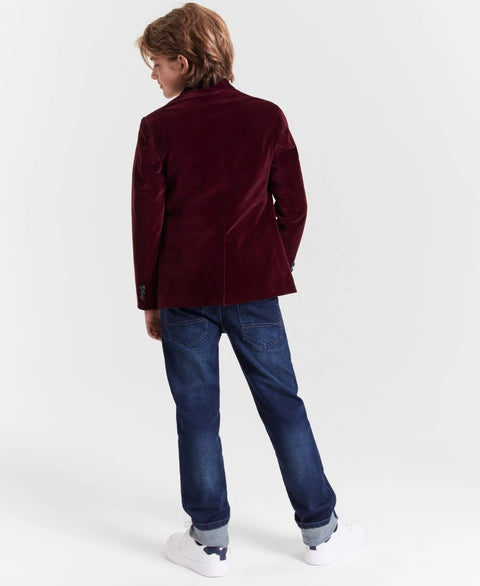 Tommy Hilfiger Boy's Dark Red Velvet Blazer | Tommy Hilfiger In Lebanon