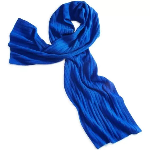 Charter Club Women's Navy Blue Ribbed 100% Cashmere Scarf| Charter Club In Lebanon