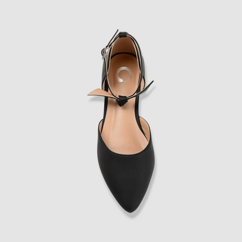 Journee Collection Women's Black Leather Vielo Flat |Journee Collection In Lebanon