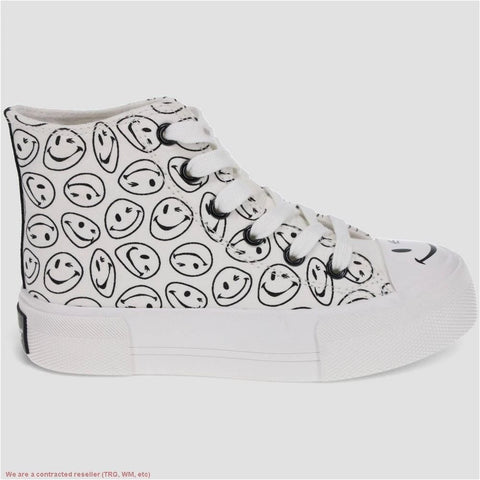 Joe Boxer Women's White & Black Smiley Face Pattern Sneakers|Joe Boxer In Lebanon