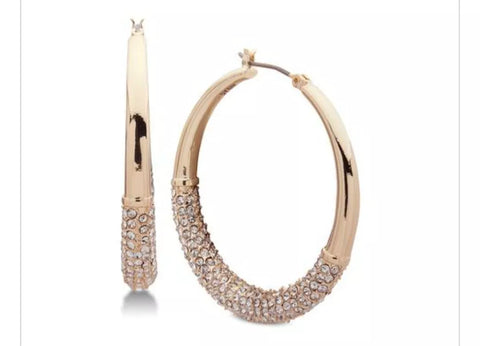 DKNY Women's Gold Tone Medium Ombre Hoop Earrings |DKNY in Lebanon