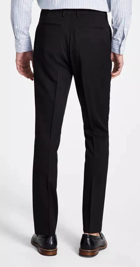 DKNY Men's Black Modern Fit Flat Front Trousers | DKNY In Lebanon