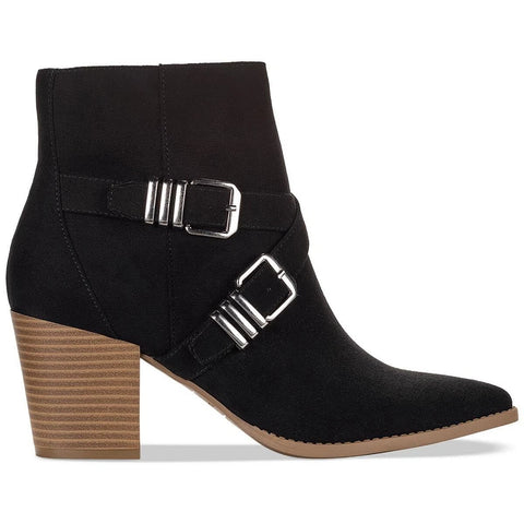 Sun Stone Women's Black Elyssaa Block Heel Booties |Sun Stone In Lebanon