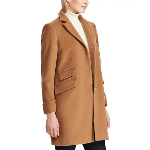 Lauren Ralph Lauren Women's Brown Breasted Wool Coat |Lauren Ralph Lauren In Lebanon