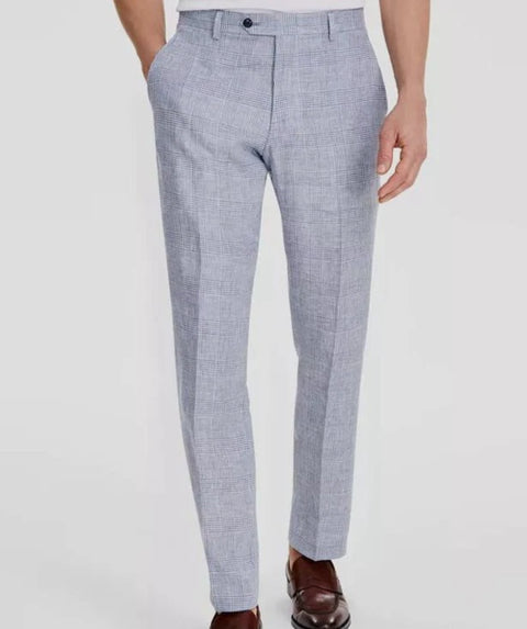 Tommy Hilfiger Men's Grey Plaid Modern-Fit Linen Suit Separate Pants | Tommy Hilfiger In Lebanon