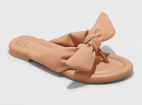 A New Day Women's Tan Adley Bow Flip Flops | A New Day In Lebanon
