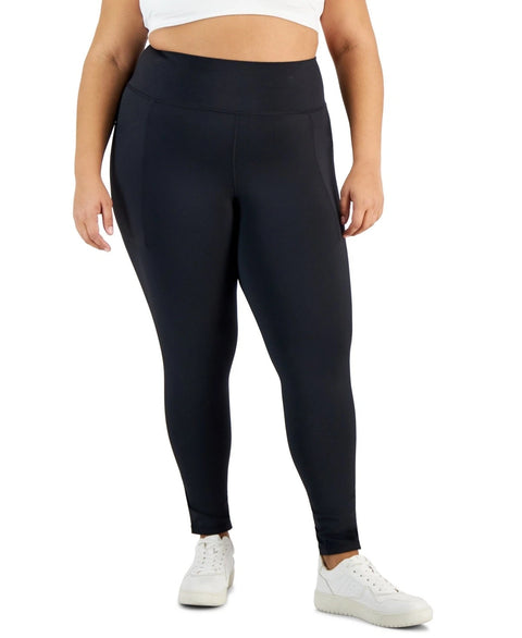Id Ideology Women's Black Plus Size Stretch Full-Length Leggings|Id Ideology In Lebanon