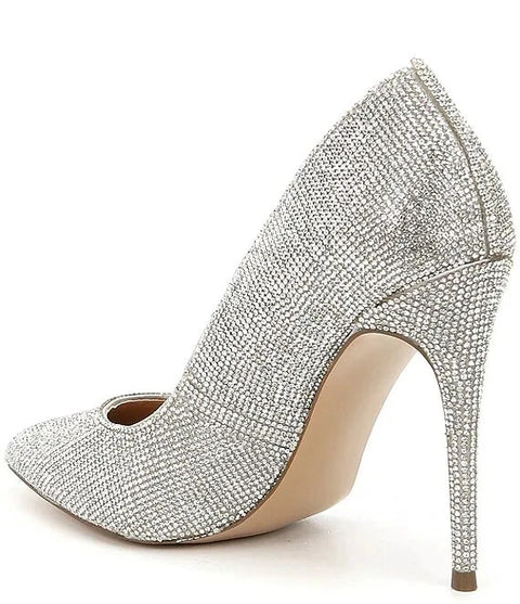 Steve Madden Women's Silver Crystal Daisie Heels | Steve Madden In Lebanon