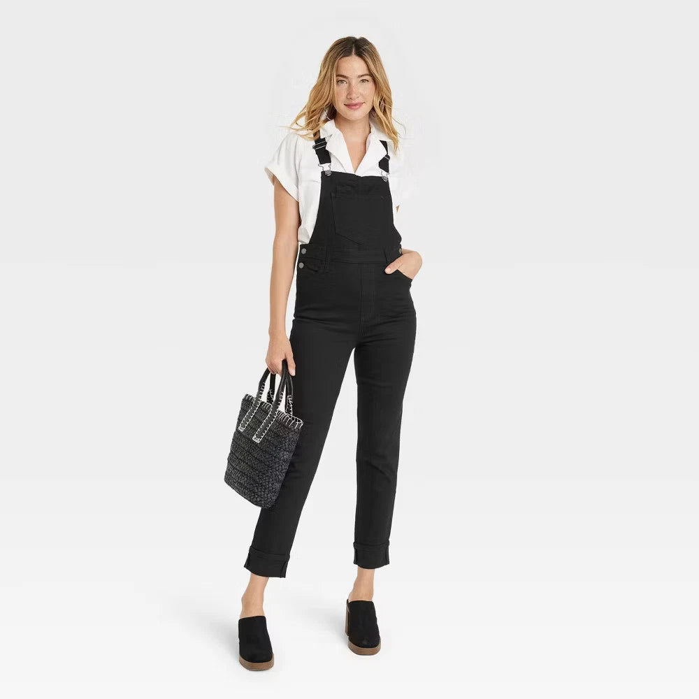 Universal Thread Women's Black 90's Slim Denim Overalls | Universal Thread In Lebanon