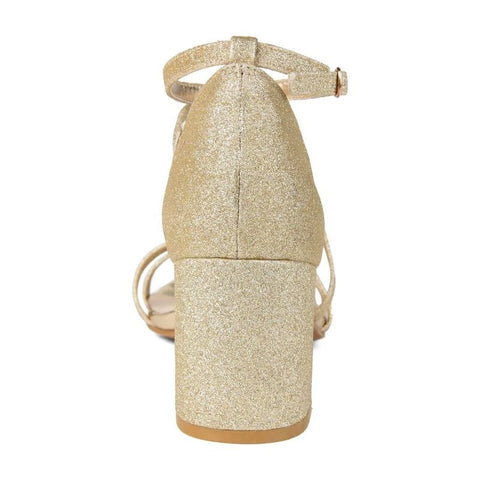 Journee Collection Women's Gold Bella Glittered Strappy Sandals | Journee Collection In Lebanon