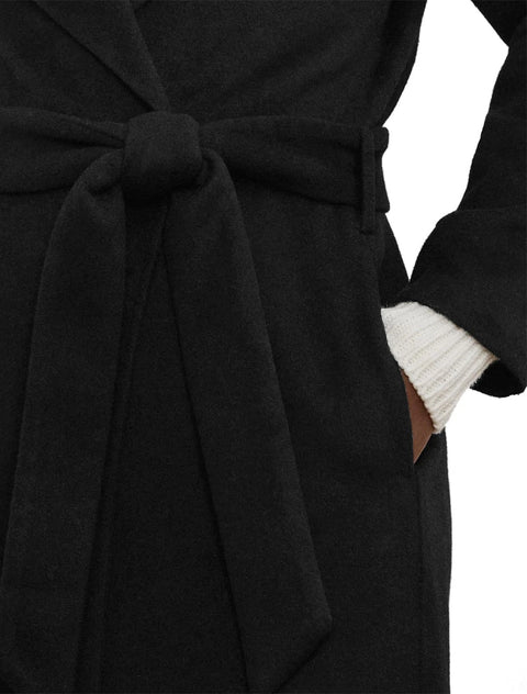 Lauren Ralph Lauren Women's Black Double Faced Wool Blend Wrap Coat | Lauren Ralph Lauren In Lebanon