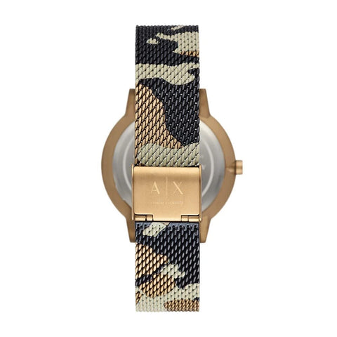 Armani Exchange Men's Three-Hand Camo Pattern Stainless Steel Mesh Watch | Armani Exchange In Lebanon