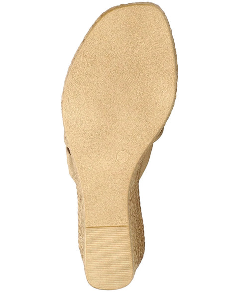 Easy Street Women's Beige Ghita Slip-On Wedge Sandals | Easy Street In Lebanon