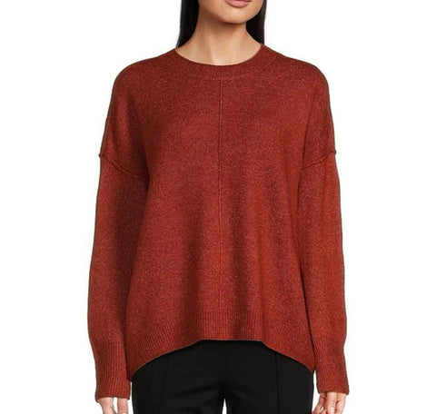 Vince Camuto Women's Rust Crewneck Long Sleeve Extend Shoulder Sweater |Vince Camuto In Lebanon