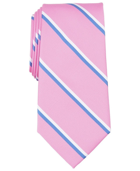 Club Room Men's Pink Irving Stripe Necktie  | Club Room In Lebanon
