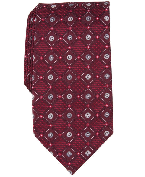 Perry Ellis Portfolio Men's Dark Red Diamond Medallion Tie | Perry Ellis Portfolio In Lebanon