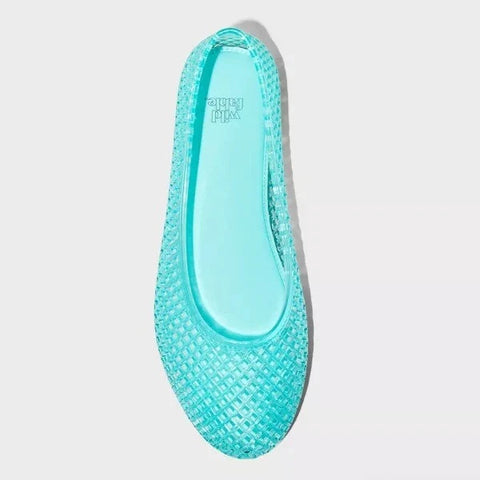 Wild Fable Women's Turquoise Green Isabella Jelly Flats | Wild Fable In Lebanon