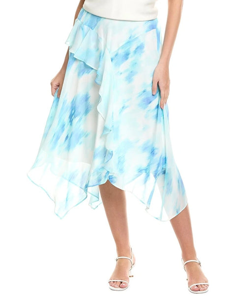 Jones New York Women's White Multi Pull-On Bias-Cut Ruffle Trim Skirt | Jones New York In Lebanon