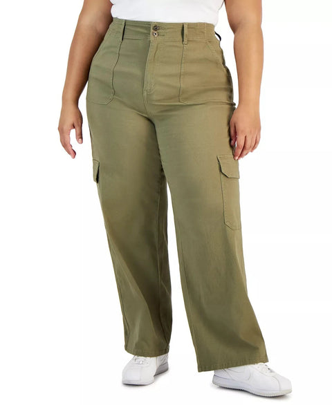 Celebrity Pink Women's Green Plus Size Straight-Leg Cargo Pants| Celebrity Pink  in Lebanon